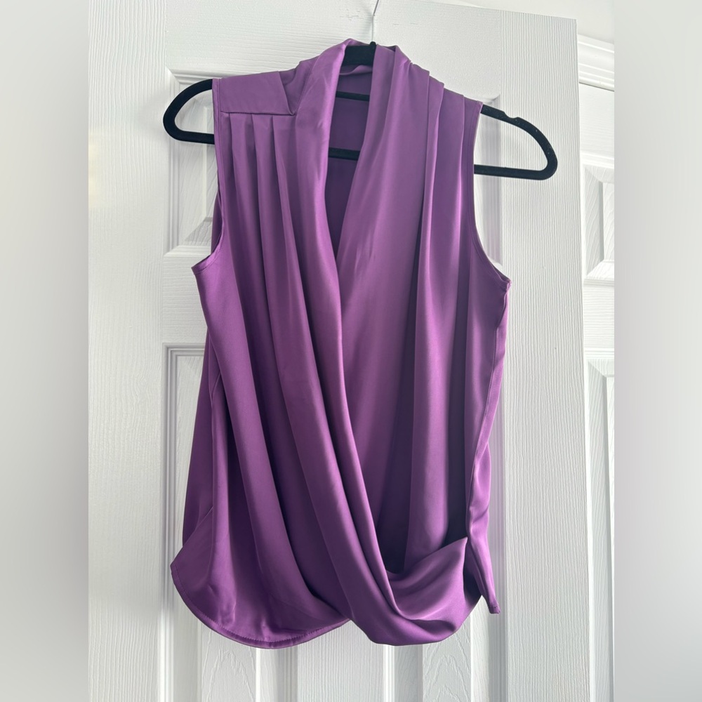 Elegant Purple Sleeveless Blouse